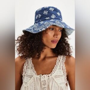 Free People Bandana Bucket Hat